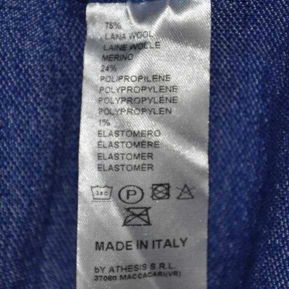 NEWLAND From Italy ALPINE SKI Wool Snowflake Blue SWEATER Jacket Full-zip XL - Picture 8 of 8